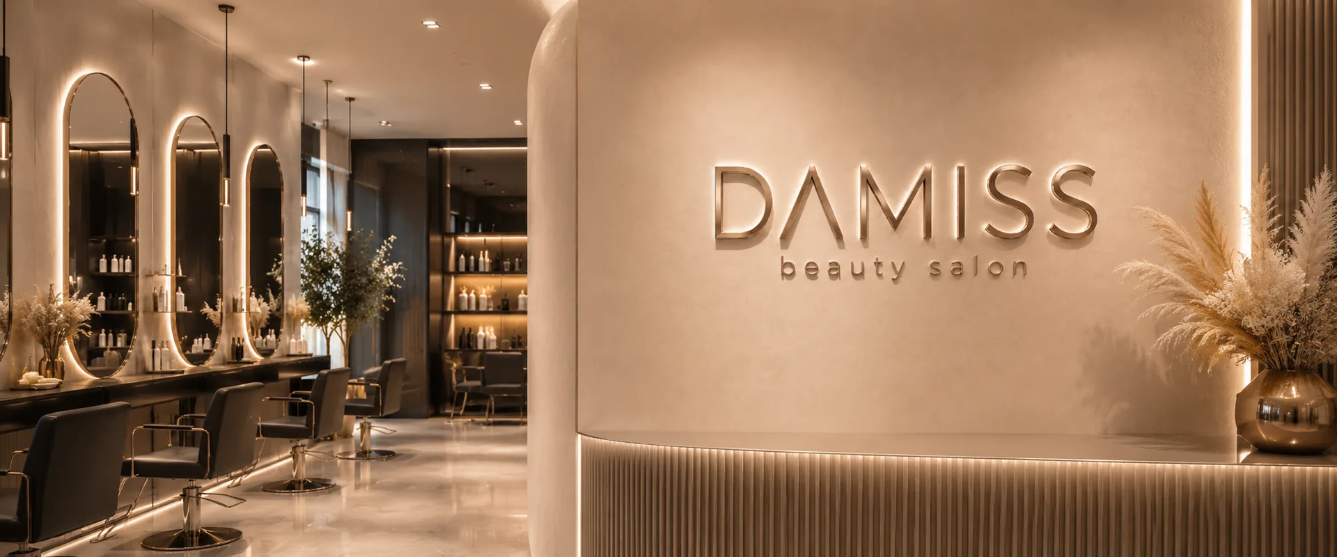 Interior elegante de DAMISS Beauty Salon